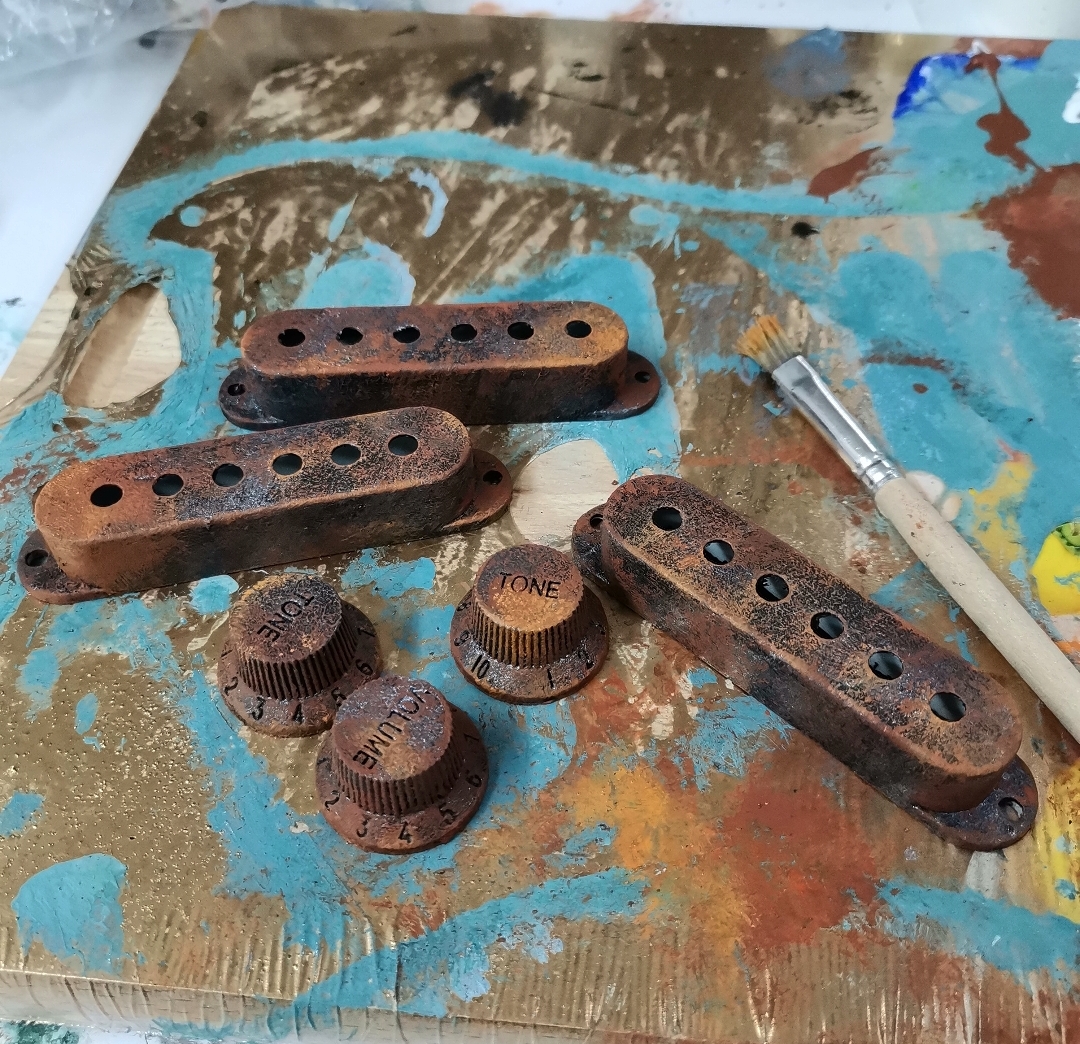 Painting and finishing process for a Wasteland Guitars artwork