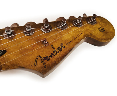 Rusty Metal Black Fender Stratocaster detail 2