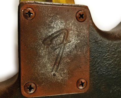 Rusty Metal Black Fender Stratocaster detail 6